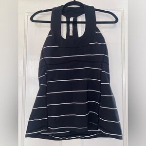 Black and White Striped Women's Top
